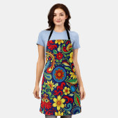 Rainbow Colors Blume Paisley Design Schürze (Getragen)