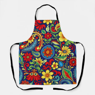 Rainbow Colors Blume Paisley Design Schürze