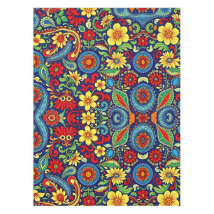 Rainbow Colors Blume Paisley Design Tischdecke