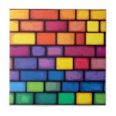 Rainbow Colors Brick Pattern Fliese (Vorderseite)