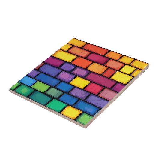 Rainbow Colors Brick Pattern Fliese (Seite)