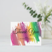Rainbow Colors Brushstroke Brautparty Danke (Stehend Vorderseite)