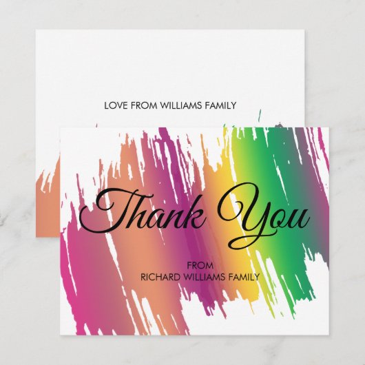 Rainbow Colors Brushstroke Brautparty Danke (Vorne/Hinten)