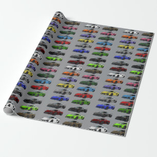 Rainbow Colors C8 Corvette Sportwagen Handgezeichn Geschenkpapier