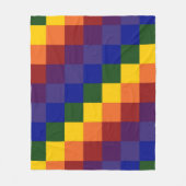 Rainbow Colors Checkered Pattern Fleecedecke (Vorderseite)