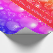 Rainbow Colors Christmas Baubles Muster Text hinzu Geschenkpapier (Ecke)