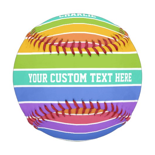 Rainbow Colors custom baseball (Vorderseite)