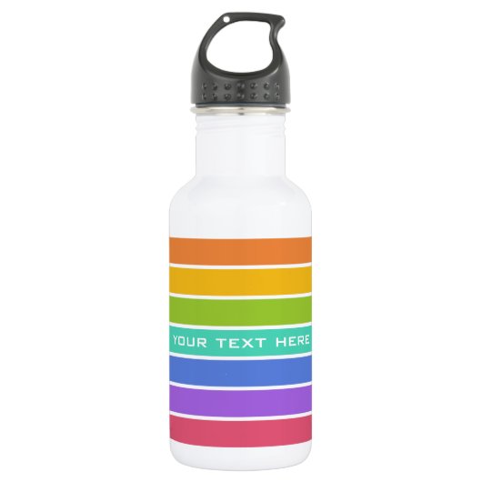 Rainbow Colors custom Edelstahlflasche (Vorderseite)