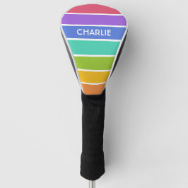 Rainbow Colors custom monogram Driver cover Golf Headcover