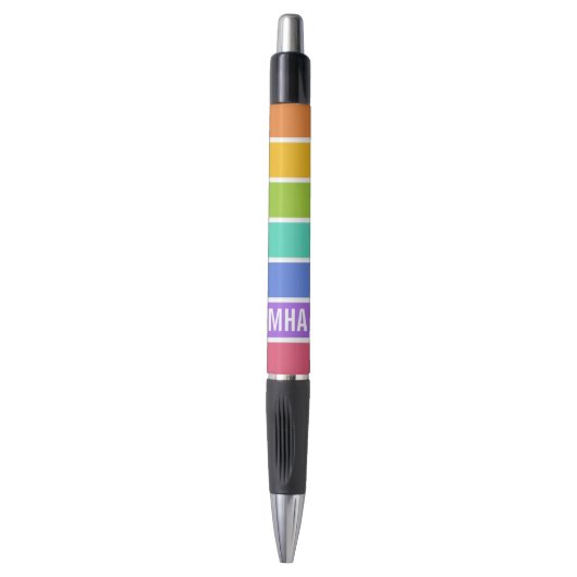 Rainbow Colors custom Monogram Pens Kugelschreiber (Vorderseite Vertikal)
