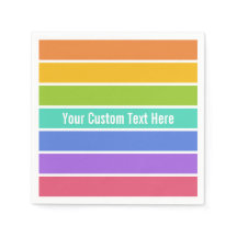 Rainbow Colors custom paper napkins