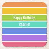 Rainbow Colors Custom Party Untersetzer (Vorderseite)
