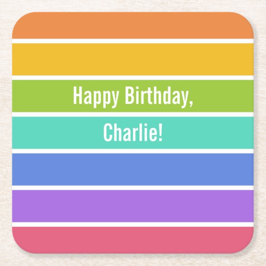 Rainbow Colors Custom Party Untersetzer (Vorderseite)