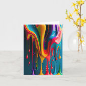 Rainbow Colors Driving Paint Colorful Beautiful Karte (Gelbe Blume)