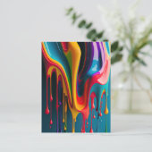 Rainbow Colors Driving Paint Colorful Beautiful Postkarte (Stehend Vorderseite)