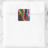 Rainbow Colors Driving Paint Colorful Beautiful Quadratischer Aufkleber (Tasche)