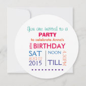 Rainbow Colors Einladung (Rückseite)