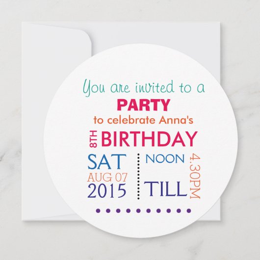 Rainbow Colors Einladung (Rückseite)