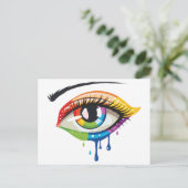 Rainbow Colors Eye Postkarte (Stehend Vorderseite)