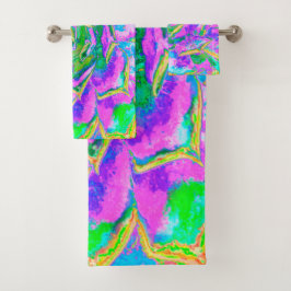 Rainbow Colors Fiesta Succulent Sedum Rosette Badhandtuch Set
