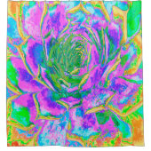 Rainbow Colors Fiesta Succulent Sedum Rosette Duschvorhang (Vorderseite)