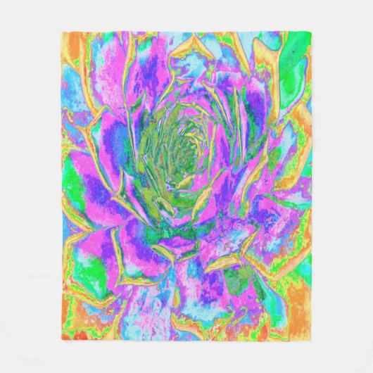 Rainbow Colors Fiesta Succulent Sedum Rosette Fleecedecke (Vorderseite)