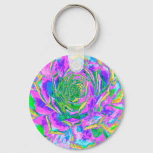 Rainbow Colors Fiesta Succulent Sedum Rosette Schlüsselanhänger