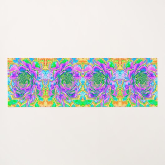 Rainbow Colors Fiesta Succulent Sedum Rosette Yogamatte (Rückseite (Horizontal))