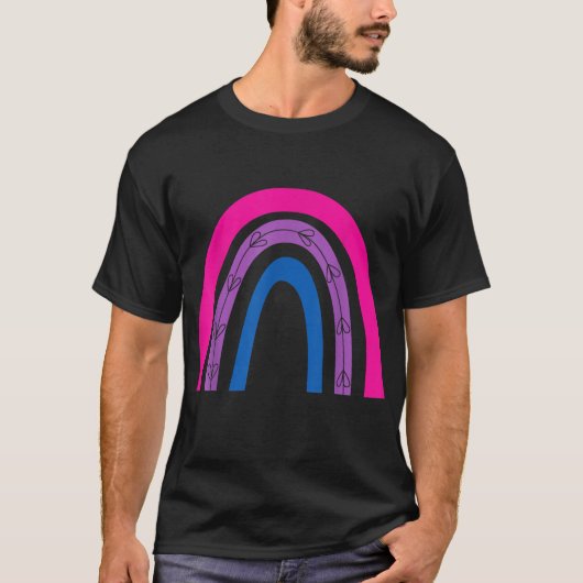 Rainbow Colors Flag Pride Biseual Bi T-Shirt (Vorderseite)