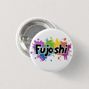 Rainbow Colors Fujoshi Slogan Button