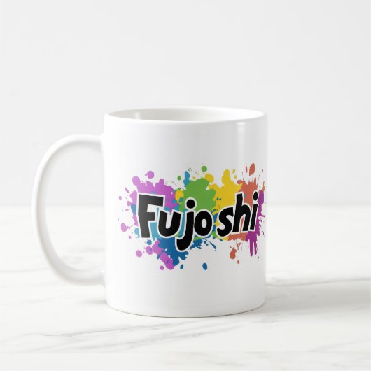 Rainbow Colors Fujoshi Slogan Kaffeetasse (Links)