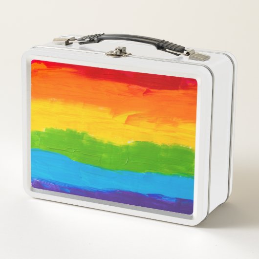 Rainbow Colors Gay Lesbian LGBT Metall Brotdose (Vorderseite)