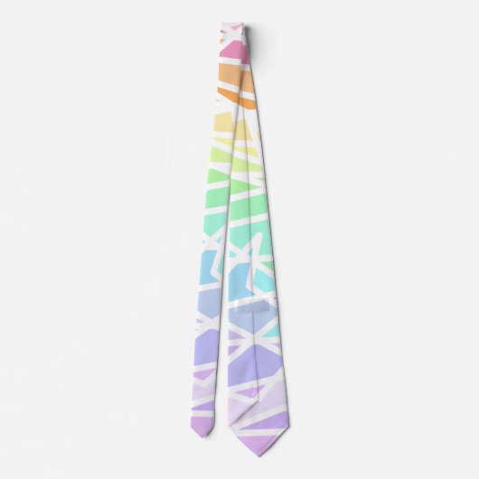 Rainbow Colors Geometric Neck Tie Krawatte (Rückseite)