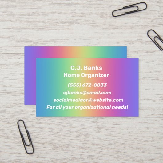 Rainbow Colors Gradient Business Cards Visitenkarte (Vorderseite/Rückseite Beispiel)