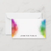 Rainbow Colors Hand Script Monogram Template Mitteilungskarte (Vorderseite)