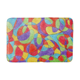 Rainbow Colors Handgezeichnetes Crayon Doodle Must Badematte