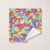 Rainbow Colors Handgezeichnetes Crayon Doodle Must Badhandtuch Set (Waschlappen)