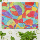 Rainbow Colors Handgezeichnetes Crayon Doodle Must Geschirrtuch (Gefaltet)