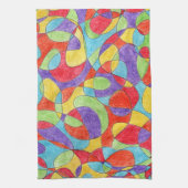 Rainbow Colors Handgezeichnetes Crayon Doodle Must Geschirrtuch (Vertikal)