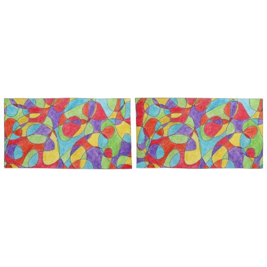 Rainbow Colors Handgezeichnetes Crayon Doodle Must Kissenbezug (Rückseite-Set)