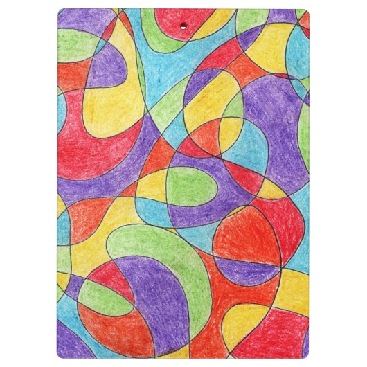 Rainbow Colors Handgezeichnetes Crayon Doodle Must Klemmbrett (Rückseite)