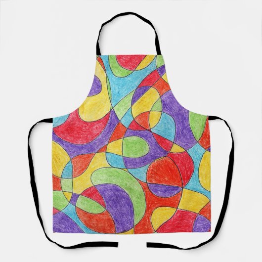 Rainbow Colors Handgezeichnetes Crayon Doodle Must Schürze (Vorderseite)