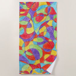 Rainbow Colors Handgezeichnetes Crayon Doodle Must Strandtuch