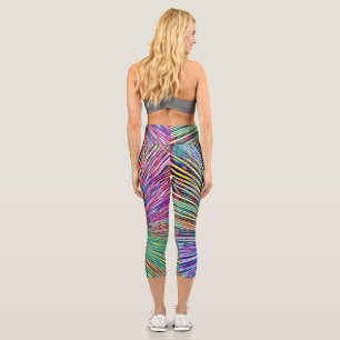 Rainbow Colors Happy Abstrakt Art Capri Leggings