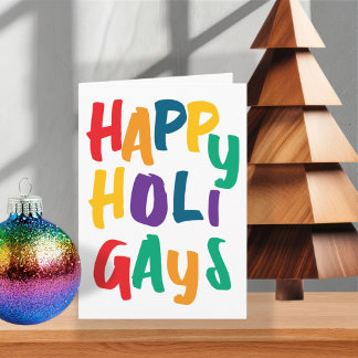 Rainbow Colors Happy Holigays Weihnachten
