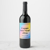 Rainbow Colors Happy New Year (6) Flasche Labels Weinetikett (Vorderseite)