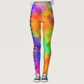 Rainbow Colors Individuelle Name Leggings (Vorderseite)
