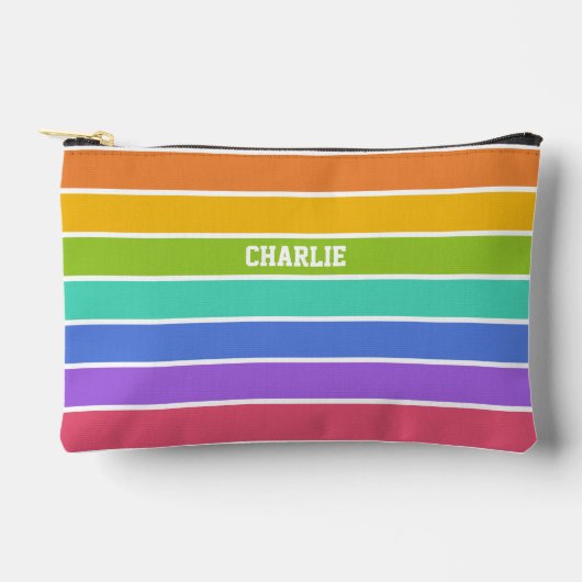 Rainbow Colors individuelle Name Zubehörtasche (Vorderseite)
