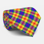 Rainbow Colors Kariert Tartan Pattern Krawatte (Gerollt)