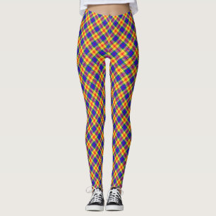 Rainbow Colors Kariert Tartan Pattern Leggings